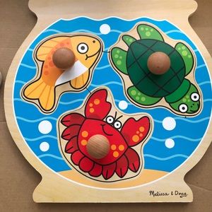 Melissa & Doug Wooden Peg Puzzles (set of 2)